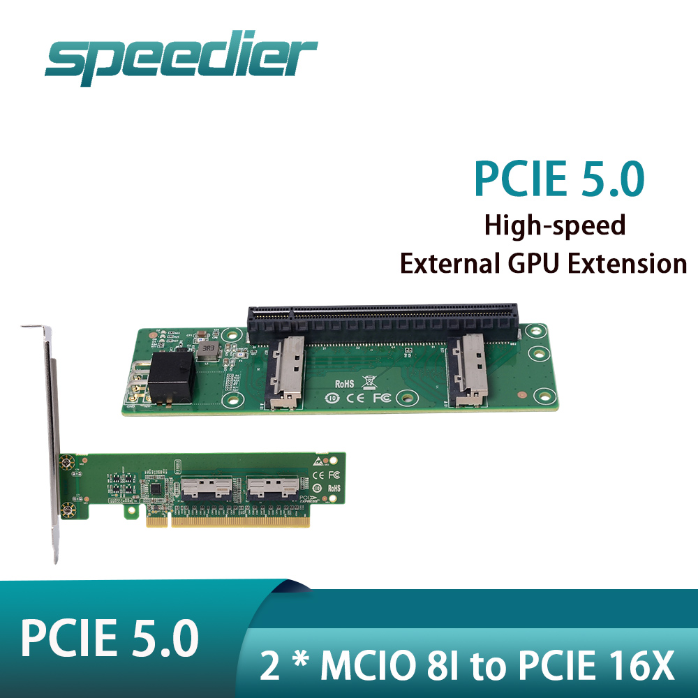 Pcie 5.0 Gpu Riser Cable - Karta rozszerzeń Speedier 2 x MCIO